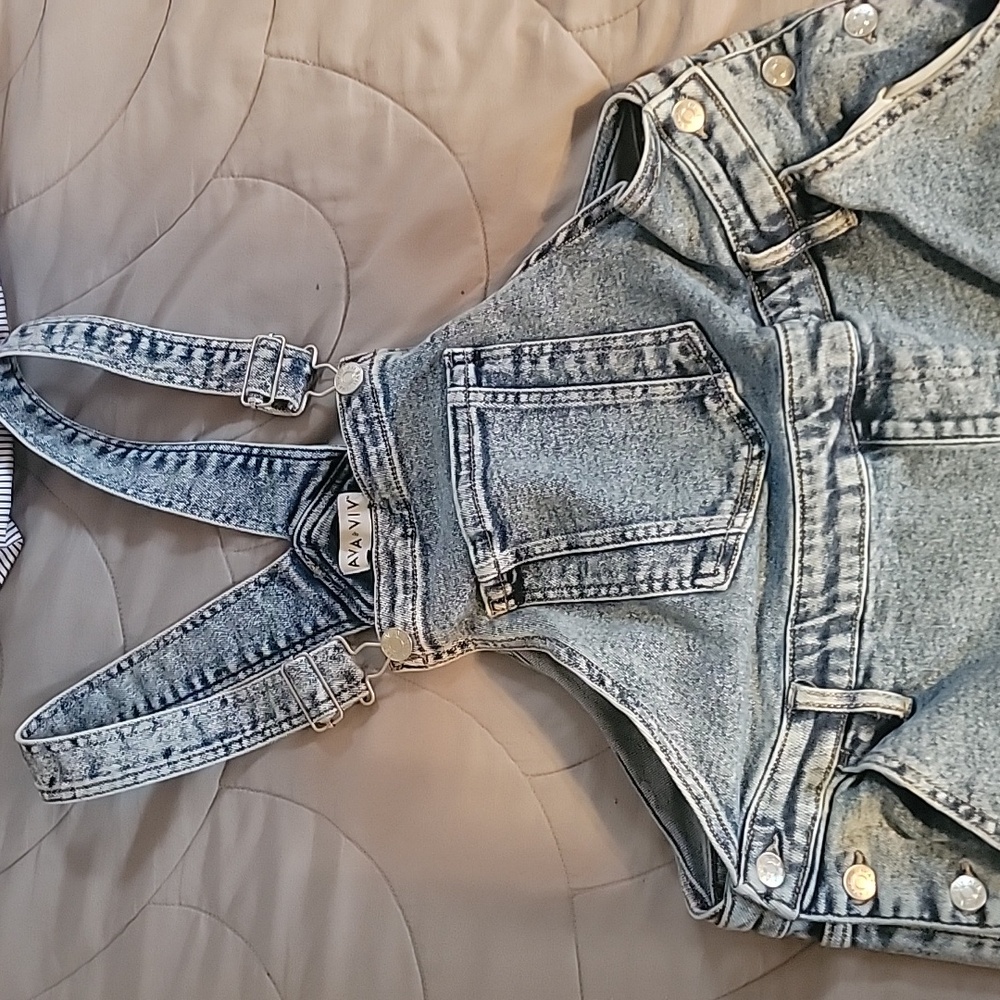 Overalls Ava & Viv Size 16 Acid Wash Denim